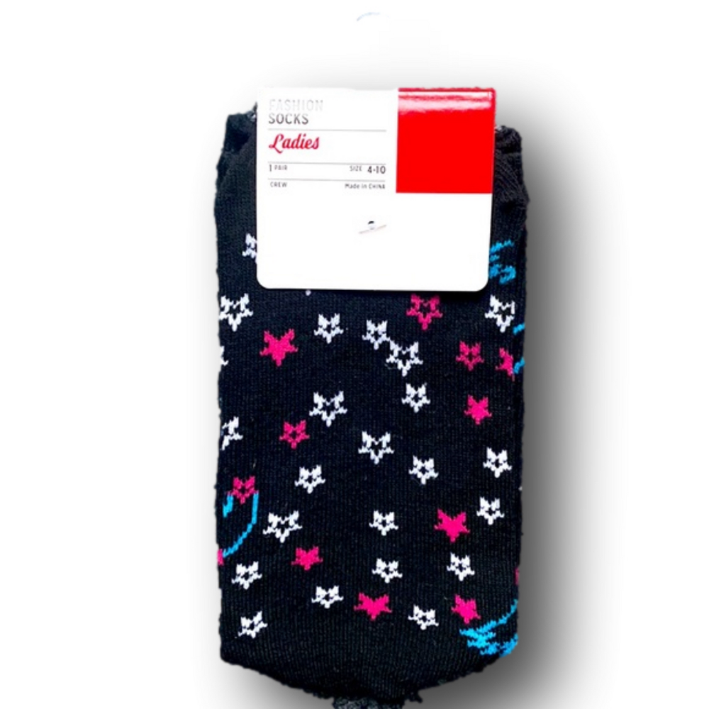 3/$15 Stars Funny Novelty Fashion Socks - Brand New